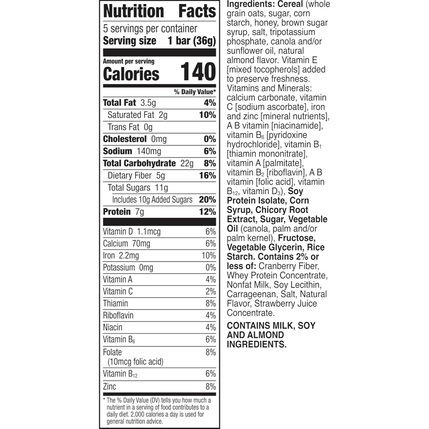 Protein Cereal Bars - Mixed Berry (5 CT)