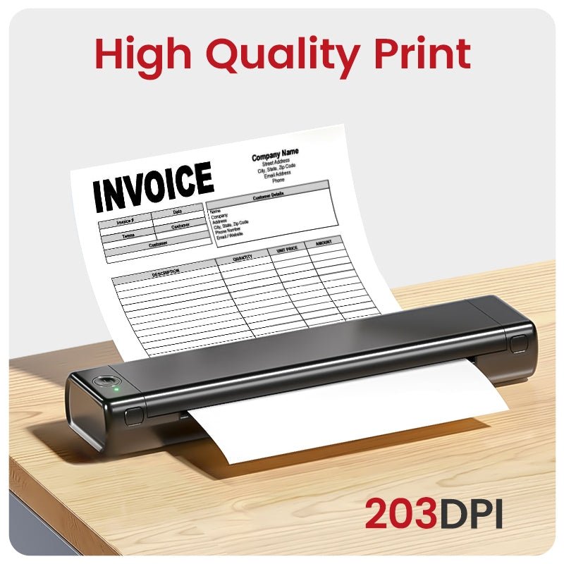 Print A4 documents anywhere, no ink and no desk setup.