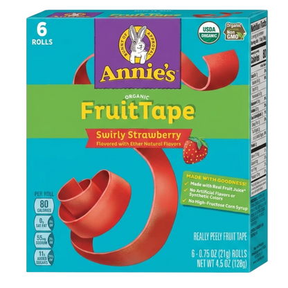 Organic Fruit Tape Swirly Strawberry (6 CT)