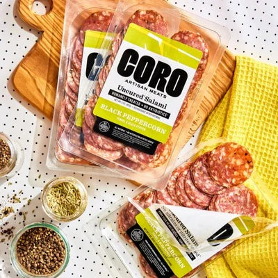 Sliced Uncured Black Peppercorn Salami