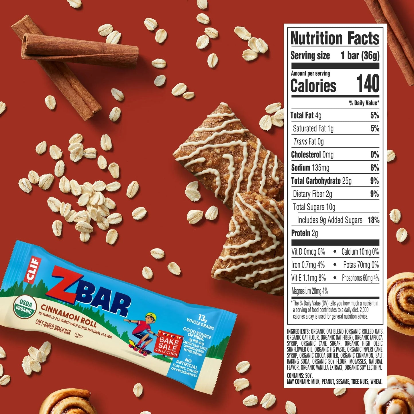 Zbar Cinnamon Roll Snack Bars (6 CT)