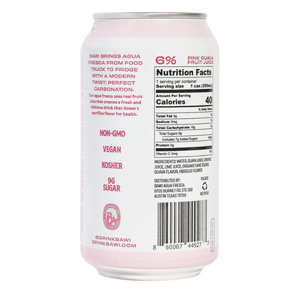 Sparkling Agua Fresca La Guayaba - Pink Guava (12 Pack)
