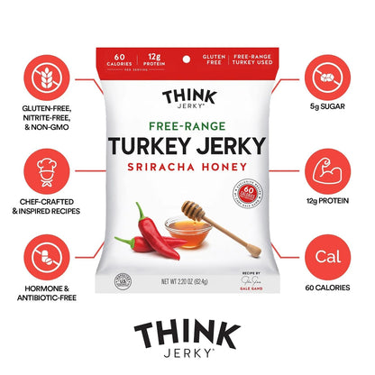 Free-Range Turkey Jerky Sriracha Honey (12 Pack)