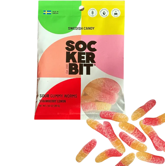 Sour Gummy Worms - Strawberry Lemon
