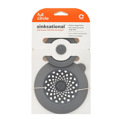SINKSATIONAL Sink Strainer With Stopper - Gray