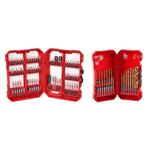 Shockwave Impact Duty Alloy Steel Screw Driver Bit Set with Titanium Drill Bit Set with Packout Case (97-Piece)