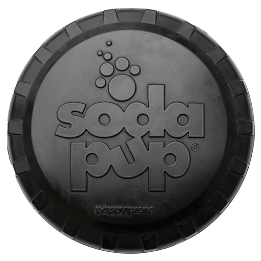 Magnum Bottle Top Flyer Dog Retrieving Frisbee - Large - Black