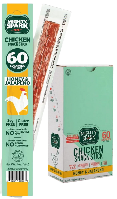 Chicken Snack Sticks - Honey and Jalapeno (12 Pack)