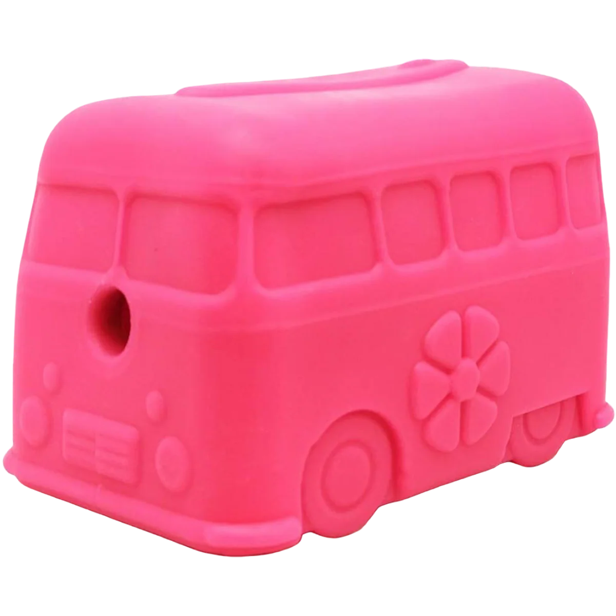 MuttsKickButt Surf's Up Retro Van Rubber Treat Dispenser Dog Toy - Pink