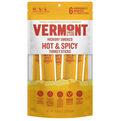 Hickory Smoked Hot & Spicy Turkey Sticks (6 CT)