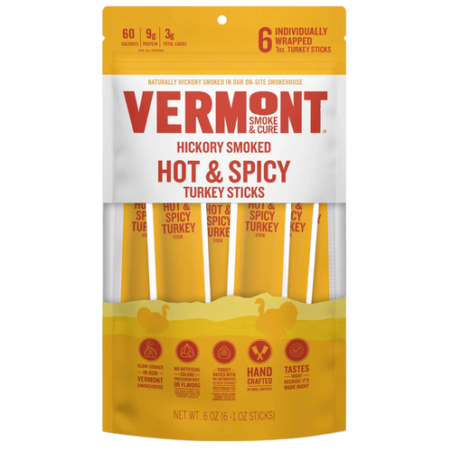 Hickory Smoked Hot & Spicy Turkey Sticks (6 CT)