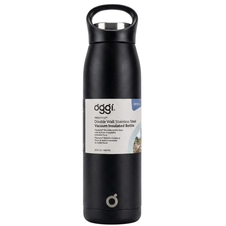 23oz Double Wall Vacuum Insulated Stainless Steel Bottle - Black