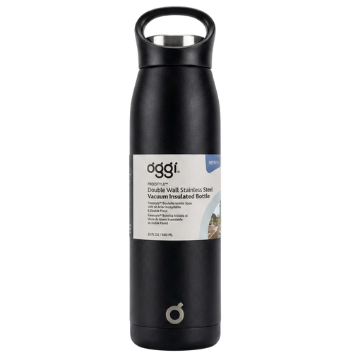 23oz Double Wall Vacuum Insulated Stainless Steel Bottle - Black