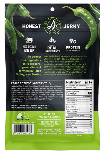 Grass-Fed Beef Jerky Hatch Chile