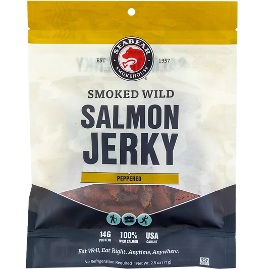 Peppered Smoked Wild Salmon Jerky
