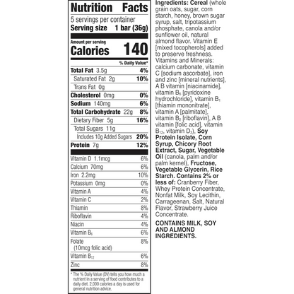 Protein Cereal Bars - Mixed Berry (5 CT)
