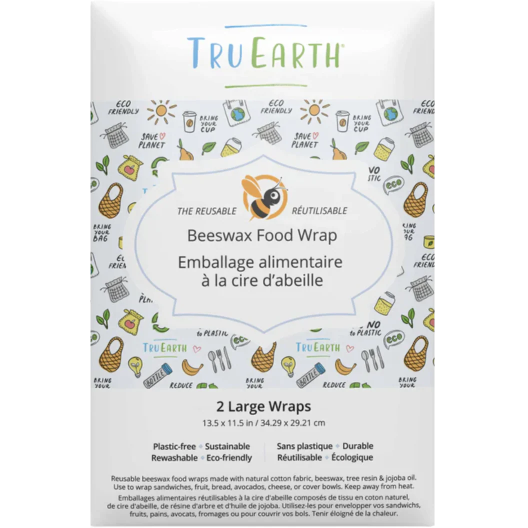 Beeswax Food Wrap Eco Print - 2 Large