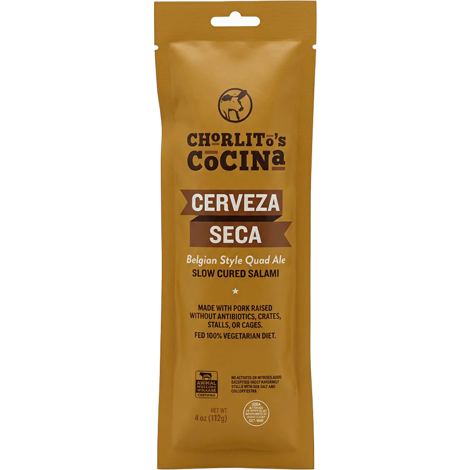 Cerveza Seca Dry Cured Belgian Style Quad Ale Salami