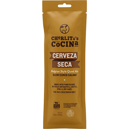 Cerveza Seca Dry Cured Belgian Style Quad Ale Salami