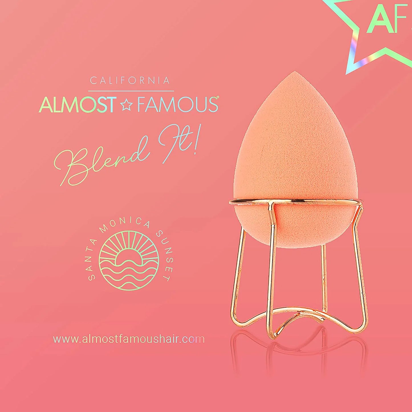 Professional Beauty Blender with Rose Gold Stand - Orange