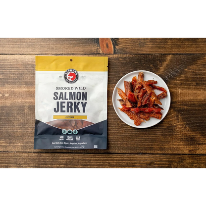 Peppered Smoked Wild Salmon Jerky