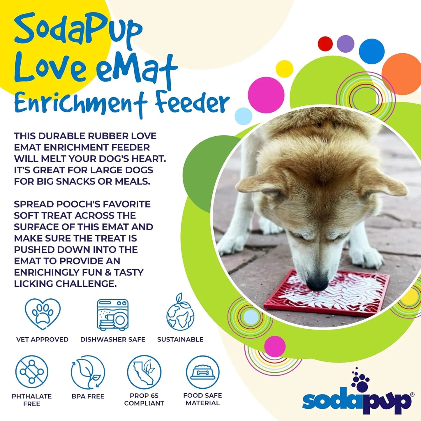 Love eMat ¨C Durable Dog Lick Mat Feeder