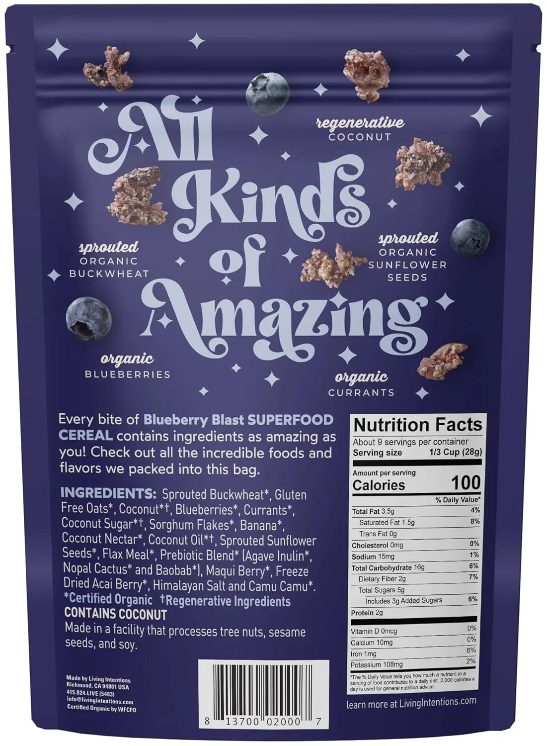 Activated Superfood Cereal Blueberry Blast