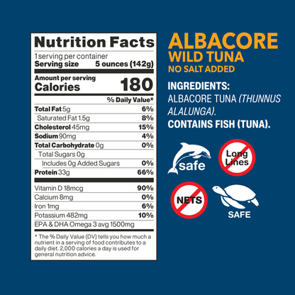 Albacore Wild Tuna No Salt Added