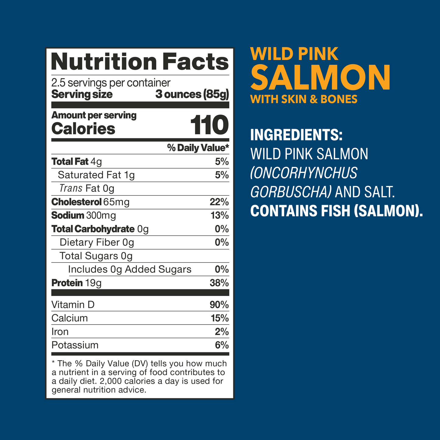 Wild Pink Salmon with Skin & Bones