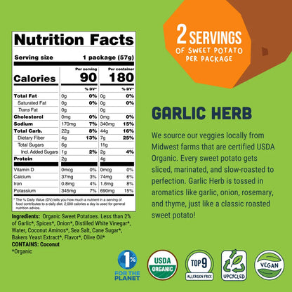 Organic Garlic Herb Sweet Potato Jerky