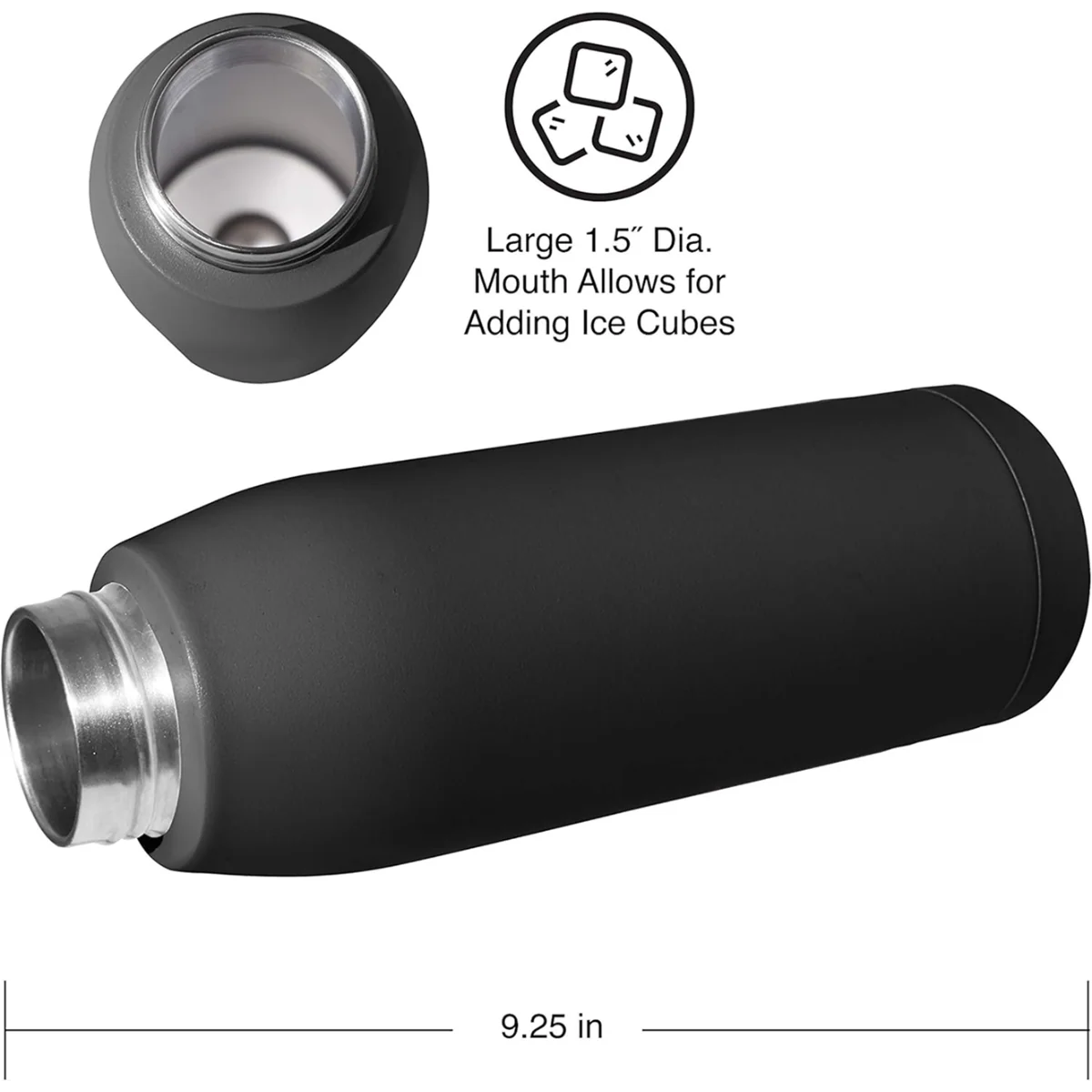 23oz Double Wall Vacuum Insulated Stainless Steel Bottle - Black