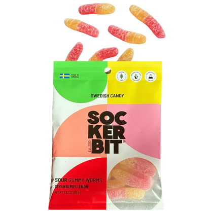 Sour Gummy Worms - Strawberry Lemon
