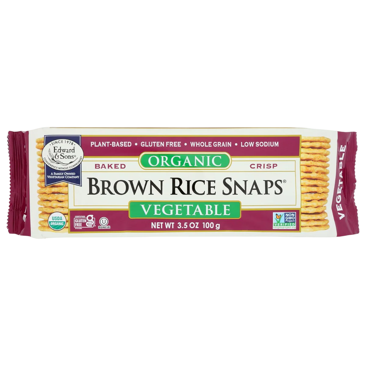 Organic Vegetable Brown Rice Snaps