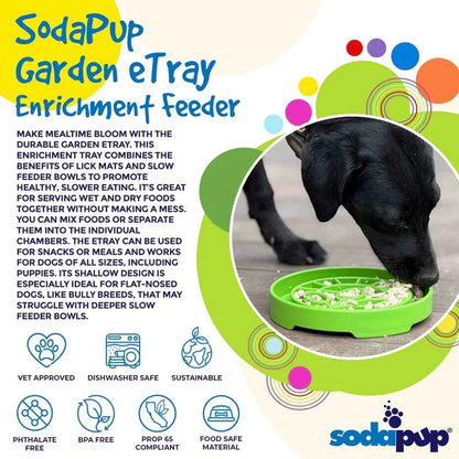 Garden Design eTray Enrichment Shallow Slow Feeder Dog Bowl - Green