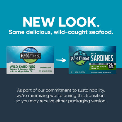 Wild Sardines Skinless & Boneless Fillets In Extra Virgin Olive Oil