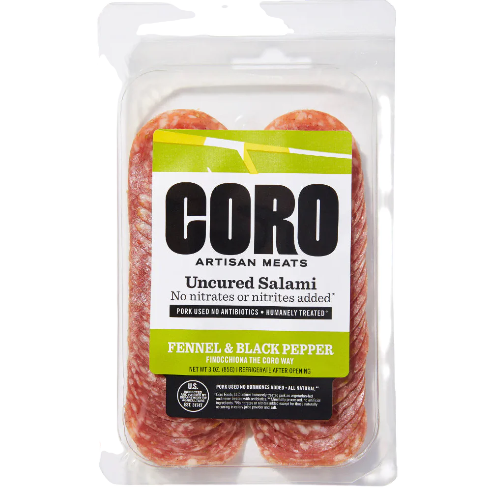 Uncured Fennel & Black Pepper Salami Sliced