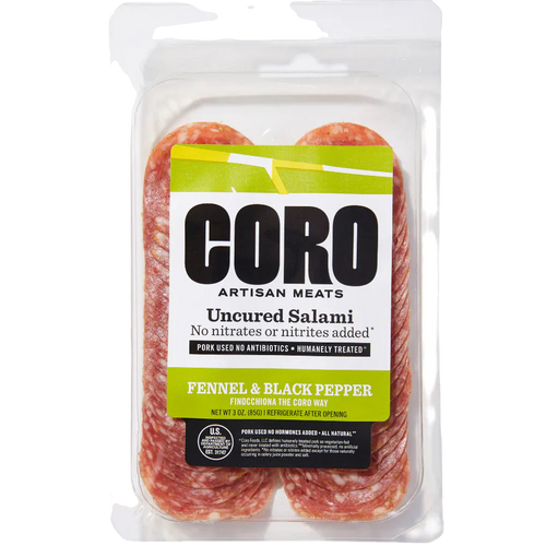 Uncured Fennel & Black Pepper Salami Sliced