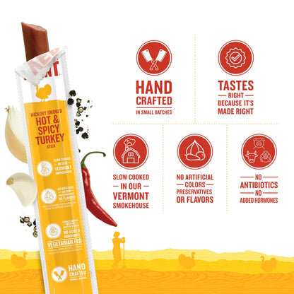 Hickory Smoked Hot & Spicy Turkey Sticks (6 CT)