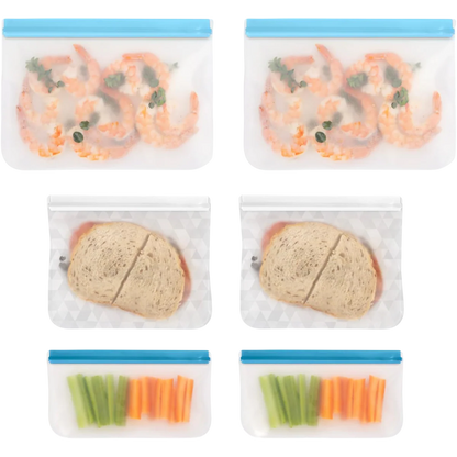 Reusable PEVA Food Bag - Assorted Sizes (6 CT)