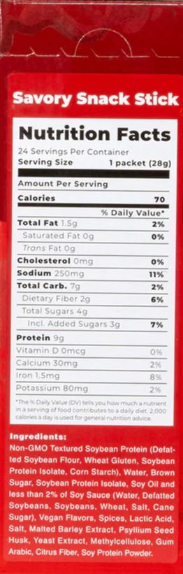 Savory Smoked Flavor Plant-Based Jerky Stick (24 Pack)