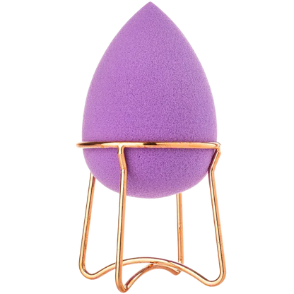 Professional Beauty Blender with Rose Gold Stand - Purple