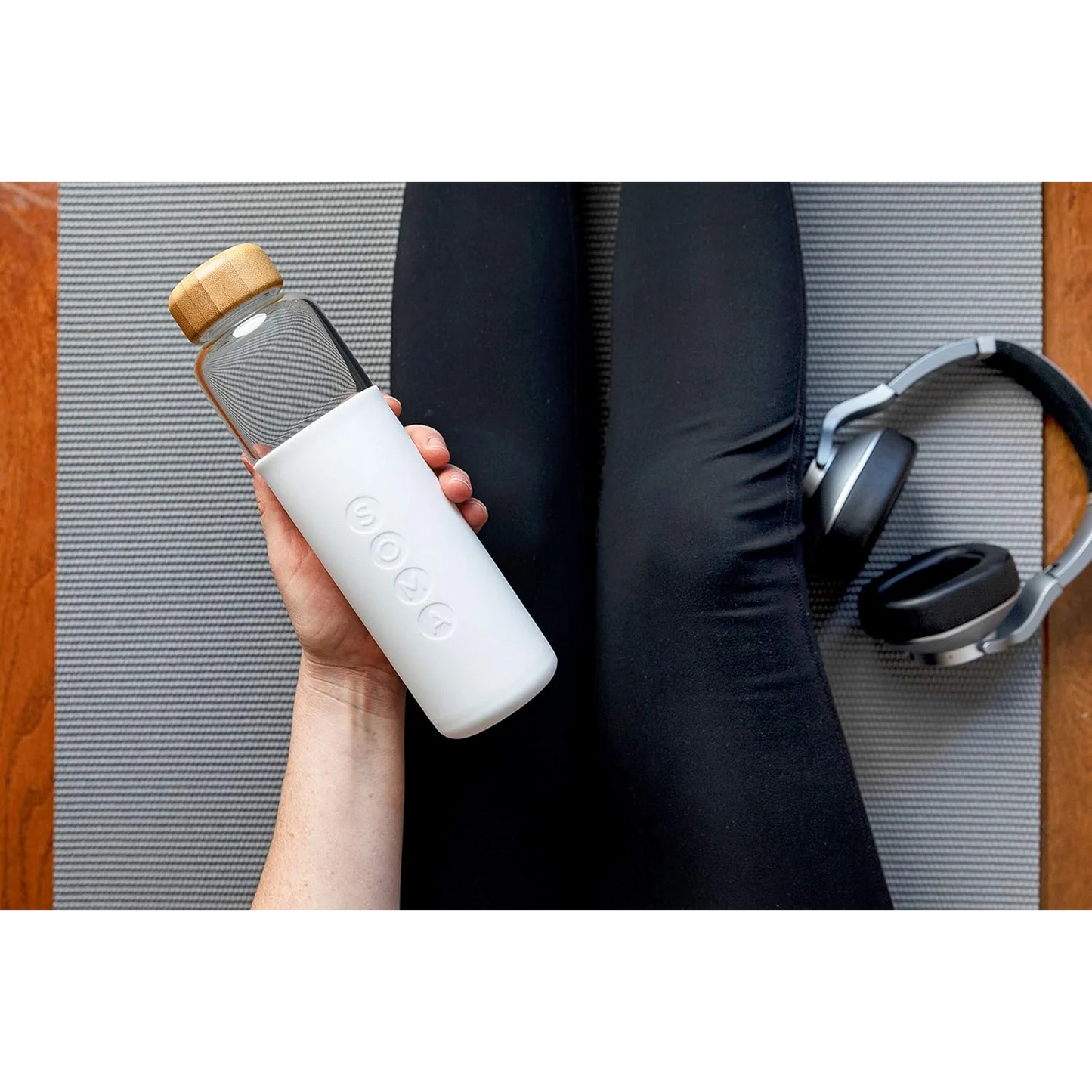 17oz Glass Water Bottle - White