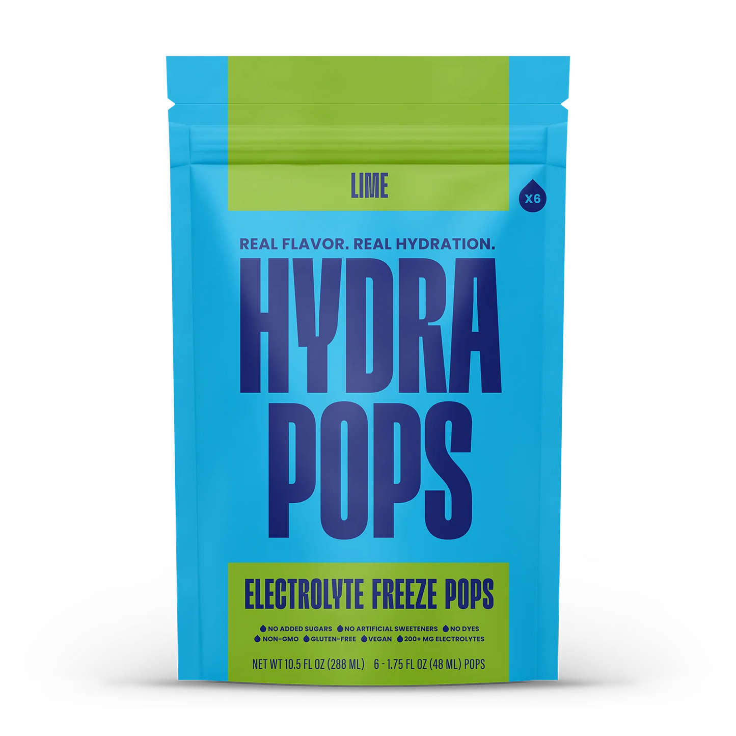Hydra Pops Lime Electrolyte Freeze Pops (6 CT)