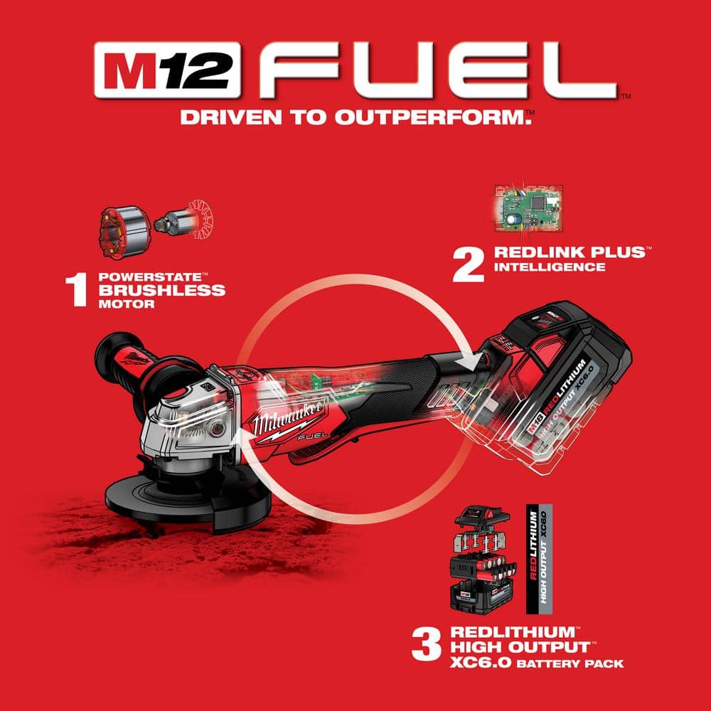 M18 FUEL 18V Lithium-Ion Brushless Cordless 4-1/2 in./5 in. Grinder with Variable Speed & Paddle Switch (Tool-Only)