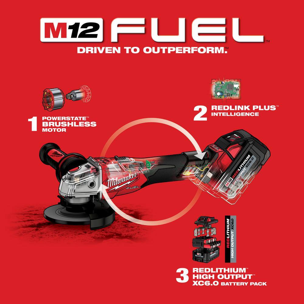 M18 FUEL 18V Lithium-Ion Brushless Cordless 4-1/2 in./5 in. Grinder with Variable Speed & Slide Switch (Tool-Only)
