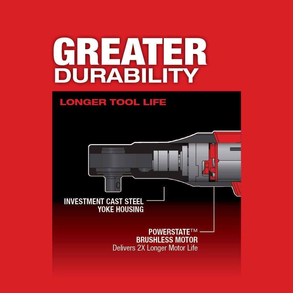 M12 FUEL 12V Lithium-Ion Brushless Cordless 3/8 in. Ratchet Kit with (2) 2.0Ah Batteries, Charger & Tool Bag