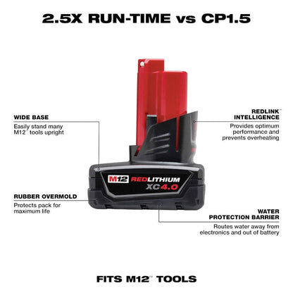 M12 FUEL 12-Volt Lithium-Ion Brushless Cordless Orbital Detail Sander w/XC 4.0 Ah Battery Pack