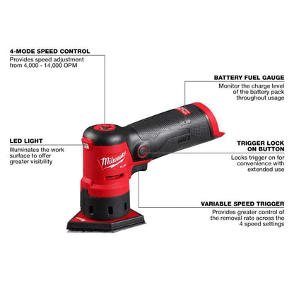 M12 FUEL 12-Volt Lithium-Ion Brushless Cordless Orbital Detail Sander (Tool-Only)