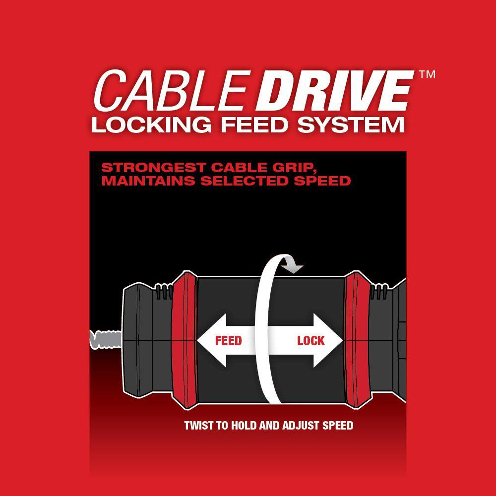 M18 FUEL 18-Volt Lithium-Iron Cordless Plumbing Drain Snake Auger Kit with w/ CABLE DRIVE & 5/16 in. x 35 ft. Cable
