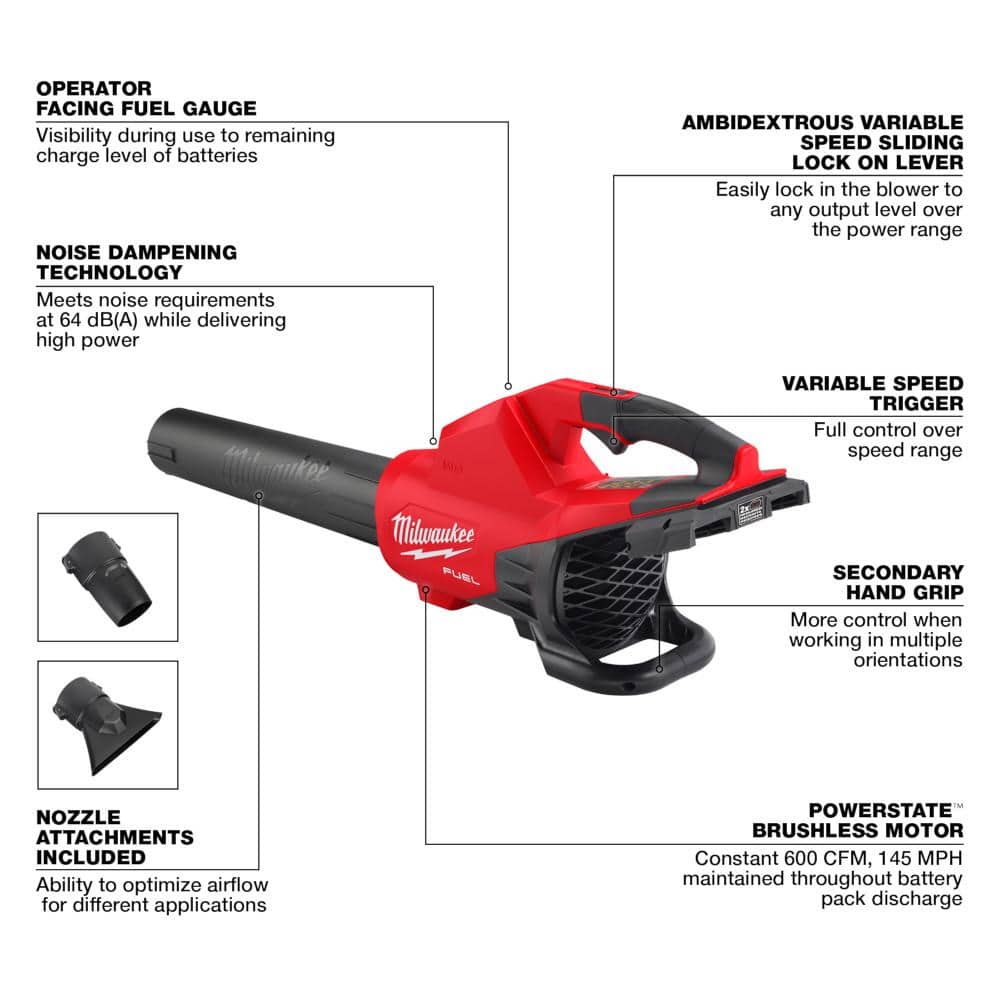 M18 FUEL Brushless Cordless 21 in. Walk Behind Self-Propelled Mower with (2) 12Ah Battery, Charger & Dual Battery Blower